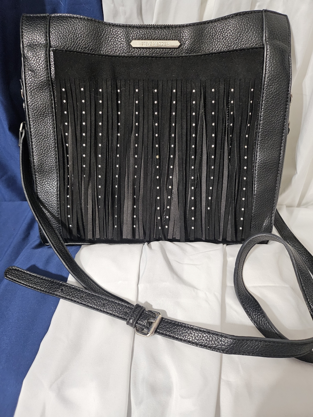 Steve Madden Black Fringe Crossbody Bag